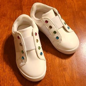 NWOT White gemstone Kidpik Shoes Littles size 8